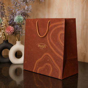 Home Luxury Paper <b>Bag</b> With Gold Stamp Pattern Cotton Rope Handle Recyclable Gusseted Side <b>Gift</b> Packaging - Product Image 3