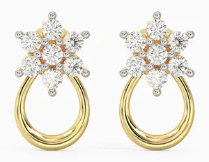 Boucles d'oreilles de luxe en diamant glacé, en acier inoxydable, pour femmes, idéales pour les occasions formelles ou comme cadeau - Product Image 1