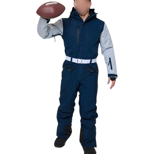 Traje de Esquí de Poliéster Resistente al Viento de Una Pieza, Térmico, Color Azul y Gris, de Buena Calidad, con Logotipo Propio, Superventas - Product Image 1