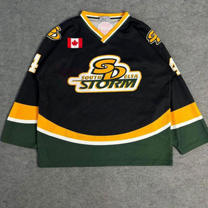 Créez votre propre maillot de hockey sur glace personnalisé avec le nom de votre équipe, design populaire, couleur unie, pour vêtements de sport. - Product Image 1