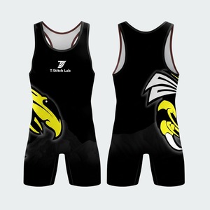 Low MOQ High Quality Spandex/Polyester Customized Logo <b>Weightlifting</b> Men's Wrestling <b>Singlets</b> Quick Dry Lightweight - Product Image 1