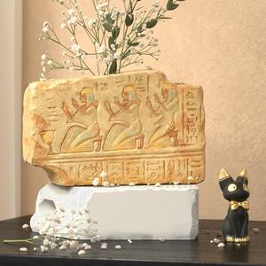 Handmade Egyptian Rosetta <b>Stone</b> Tablet Light Luxury High Grade <b>Vase</b> Home Gypsum Cement Silicone Mold - Product Image 3