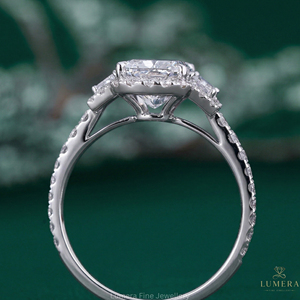 Custom <b>Cushion</b> and <b>Round</b> Cut Diamond Ring D E Color VVS2 VVS VS Clarity Precision Fine Jewelry Design for Elegant Engagement - Product Image 2