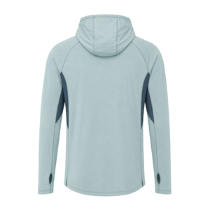 Sudadera con Capucha para Pesca, Color Azul Claro, Protección Solar UPF 50, Secado Rápido, Paneles de Malla, Orificios para Pulgares, Bolsillo, 100% Algodón, OEM, ODM - Product Image 2