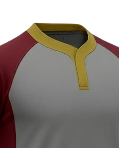 Customized Sports Jersey And Shorts <b>Set</b> Maroon Grey Gold Polyester Sublimation Printed Team Uniform For Men Training Wear - Product Image 2
