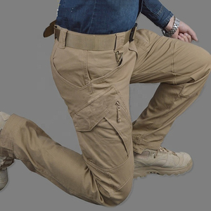 Pantalones Cargo Casuales Marrones para Hombre, de Poliéster, Algodón y Lona, Ropa de Trabajo, Múltiples Bolsillos, Transpirables, Resistentes, Corte Recto, para Verano - Product Image 4
