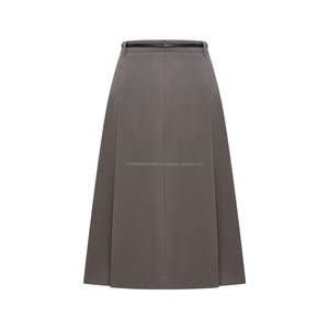Jupe portefeuille brodée personnalisable pour femme, style formel/décontracté, pour le bureau. Tissu 100% polyester. Robe fluide mi-longue. Commandes en gros - Product Image 2