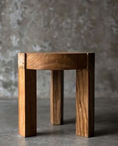Modern Teak Wood <b>Round</b> <b>Side</b> <b>Table</b> Durable & Movable for Living Room Furniture - Product Image 2