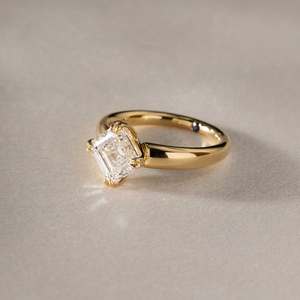 Elegant Asscher Cut Lab Grown Diamond 925 Sterling <b>Silver</b> Engagement Anniversary <b>Ring</b> Minimalist <b>Solitaire</b> Luxury Jewelry Gift - Product Image 2