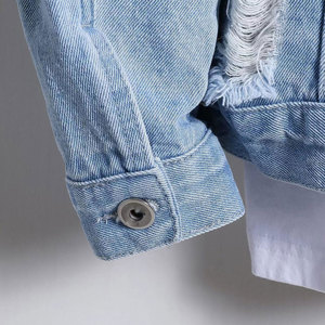 Veste en jean vintage pour homme, 100 % coton, avec logo personnalisé sur le devant, respirante, pour usage extérieur, vente en ligne en gros - Product Image 5