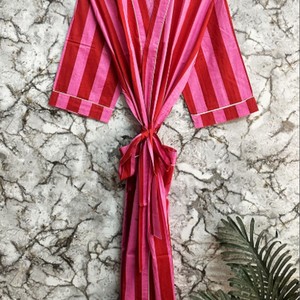 Vestido Kimono con Estampado Floral 100% Algodón para Mujer, Tejido de Alta Calidad, Informal, Transpirable, de Secado Rápido, para Invierno, Primavera, Verano y Otoño - Product Image 3