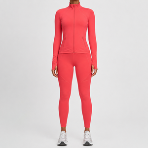 OEM Womens Full Zip <b>Workout</b> <b>Jacket</b> Custom Yoga Running Gym Sports <b>Jacket</b> Thumb Hole Quick Dry Slim Fit Activewear Manufacturer - Product Image 3