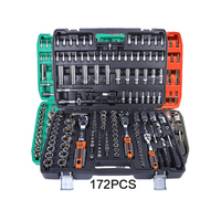 Kit d'outils professionnel en acier de 32 à 216 pièces : clés à main, tournevis, douilles en fer, cliquet, clés de réparation automobile