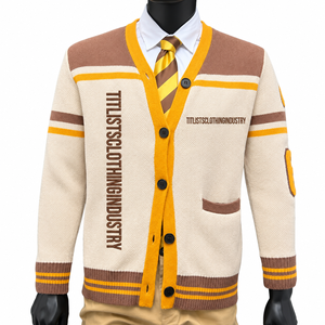 Pulls à col en V B2B pour les sororités/fraternités/écoles/collèges/universités, cardigans tricotés unisexes - Product Image 1