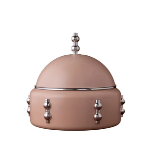 Olla de servir elegante de madera y mina con tapa martillada para buffet de comida, diseño de utensilios de cocina, a precio económico. - Product Image 6