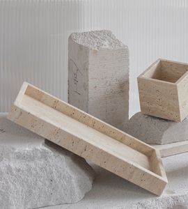 Premium Handmade Travertine Marble Serving Tray For Home Kitchen Dining <b>Table</b> And <b>Coffee</b> <b>Table</b> Decorative Serving Purpose - Product Image 3