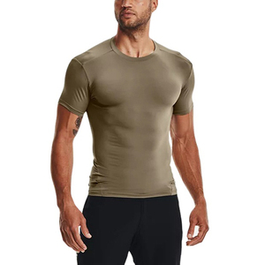 <b>Men</b> athletic compression <b>Men's</b> T-Shirts gym fitness shirt slim fit tight <b>stretch</b> fabric breathable performance sports workout - Product Image 1