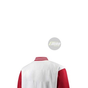 Blouson universitaire blanc et rouge respirant à col montant, style Letterman, pour l'automne, sportif, à simple boutonnage, blouson universitaire professionnel - Product Image 6