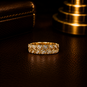 Anillo de Eternidad Art Deco de Oro Amarillo de 14K con Diamantes Cultivados en Laboratorio de 0.35 Quilates TW, Anillo de Compromiso Unisex, Joyería Fina - Product Image 2