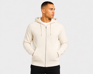 Sweat à capuche zippé confortable pour homme, doté d'un fermeture éclair pratique sur le devant et d'un tissu respirant pour un style actif, décontracté et relaxé. - Product Image 1