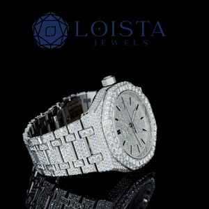 Relojes de Lujo para Hombre Loista Jewel Designer, con Movimiento de Cuarzo, Acero Inoxidable, Zafiro y Moissanita VVS, Venta al Por Mayor - Product Image 3