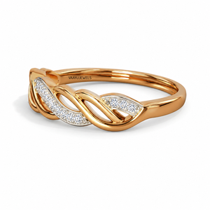 Anillo de oro rosa con diamante cultivado en laboratorio, corte brillante redondo, estilo romántico, en oro de 10K, 14K, 18K, plata 925, 935, para ella. - Product Image 4