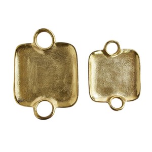 Juego de lujo de 2 bandejas decorativas de metal dorado martillado con asas, bandeja de servir moderna de aluminio para decoración del hogar y regalos. - Product Image 1