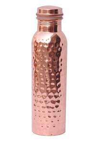 Botella de Agua Reutilizable de Cobre Martillado Moderna, de Pared Simple con Tapa de Rosca, Portátil para Viajes - Product Image 3