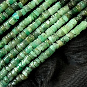 Natural Shaded Emerald Heishi <b>Beads</b> 4MM Emerald Flat Tyre Shape <b>Beads</b> Heishi Disc Shape Emerald Gemstone Emerald <b>Beads</b> Jewelry - Product Image 6