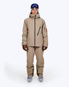 Conjunto de Chaqueta y Pantalones de Esquí Color Caqui, Ropa de Abrigo de Dos Piezas con Capucha Impermeable para Deportes de Nieve al Aire Libre en Invierno - Product Image 3