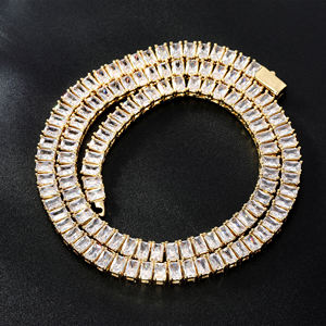 Collar de Moissanita con Cuentas, Chapado en Rodio, Oro Blanco, Cadena de Latón, para Hombre y Mujer, Joyería Fina para Fiesta, Boda, Regalo, Estilo Bohemio - Product Image 4