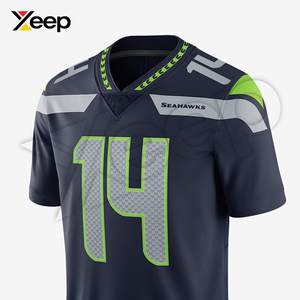 เสื้อฟุตบอลอเมริกัน XEEP รุ่นปรับแต่งได้ XC-AFU-11 สำหรับผู้ชาย เนื้อผ้าโพลีเอสเตอร์น้ำหนักเบา ระบายอากาศได้ดี พิมพ์ลายด้วยเทคโนโลยีฮีททรานเฟอร์ ประสิทธิภาพสูง - Product Image 3