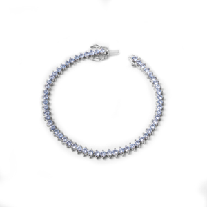 Silver Tanzanite Tennis <b>Bracelet</b> Round Shape 925 Sterling Silver For Classic Style Women Gift Luxury Third Party Certified Her - Product Image 4