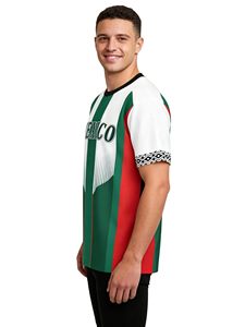 Maillot de football pour homme, col en V, manches courtes, personnalisable avec nom et numéro, respirant, en polyester, vêtements de sport pour adulte, tenue d'équipe - Product Image 2