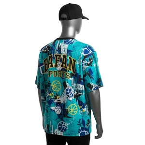 Camiseta extragrande para hombre, tejido ligero de poliéster GSM, sublimación con logotipo personalizado, camiseta 100% algodón para hombre, corte holgado, estampada. - Product Image 5