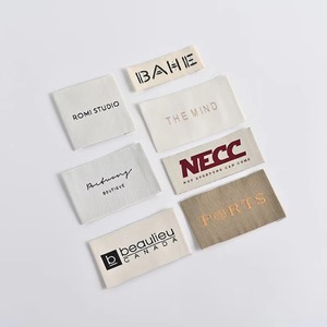 Étiquettes tissées pour vêtements, étiquettes de col personnalisées avec logo de marque, haute densité, respirantes, les plus vendues - Product Image 1