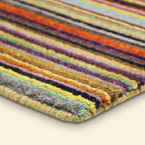 Alfombra de Lana Tufted a Mano Multicolor Festival Strata, Moderna, con Rayas Horizontales, Antideslizante, Ecológica, de Pelo Grueso para Interiores - Product Image 6