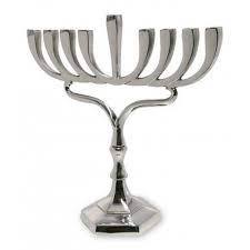 Candelabre à sept branches en métal doré, style antique, Menorah, pour rituels religieux du Judaïsme, Hanouka - Product Image 2