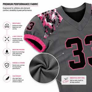Uniforme de Fútbol Americano Personalizado con Logotipo de Equipo OEM, Impresión Digital, Transpirable, de Secado Rápido, Malla de Lona Vintage, Protector, para Hombre - Product Image 6