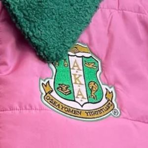 Chaleco Acolchado Rosa y Verde para Mujer, Chaqueta sin Mangas, Ligera, Cálida, Informal, Estilo Sorority, Moda de Invierno - Product Image 6