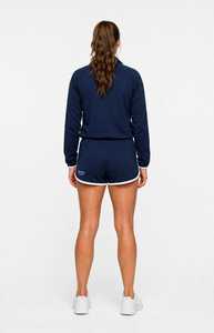 ONETEN APPAREL Quarter Zip <b>Sweatshirt</b> <b>Navy</b> Color Block Raglan Sleeve Stand Collar Embroidered Logo Top - Product Image 2