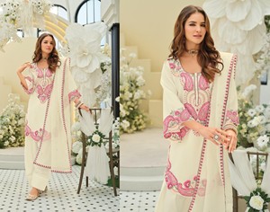 Salwar Kameez pour femmes avec perles Slub Orngza - Design moderne pour mariage et soirée - Product Image 4