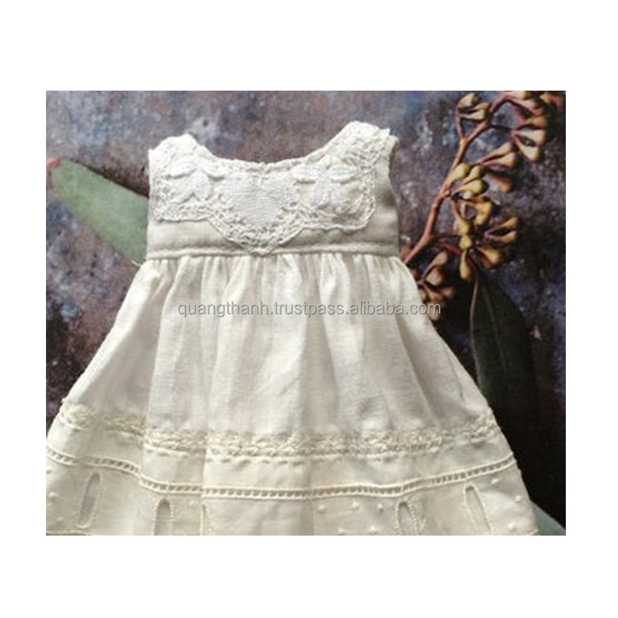 Embroidery baby girl dress, 100% cotton