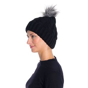 Women's Winter <b>Knitted</b> Slouch Beanie <b>Hat</b> with Pom Pom Sports Style Winter Slouchy <b>Hat</b> Beanie - Product Image 3