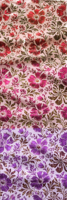 Tissu satiné en coton biologique léger et écologique à imprimé floral pivoine baroque, satiné de qualité supérieure et brillant