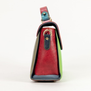 <b>Small</b> Recycled Leather Satchel Handbag Hot Selling Rainbow Color Purse Women's Stylish Unique Multi Uses Sustainable Sling Bags - Product Image 5