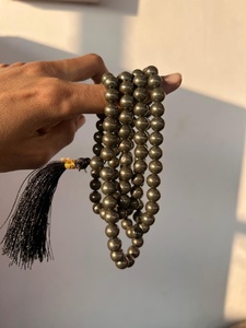 Piedra de Cristal de Pirita Pulida Natural de Alta Calidad al por Mayor, Jap Mala de 8 mm y 108 Cuentas, Ágata RAIS para Sanación y Meditación - Product Image 2