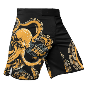 Men's Black MMA <b>Shorts</b> Print Quick Dry Mixed Martial Arts Fight Wear Regular Fit Practice <b>Grappling</b> <b>Shorts</b> - Product Image 1
