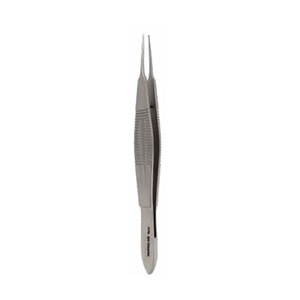Pince à suture Castroviejo Premium 1x2 dents, 0,9 mm de large, 11,5 cm de longueur totale, instrument micro-chirurgical manuel à poignée ergonomique - Product Image 2