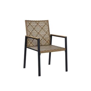 All Weather 5-Piece Acacia Wood <b>Rattan</b> Patio <b>Dining</b> <b>Table</b> Set Ye Outdoor Conversation Umbrella Hole with Comfortable Cushions - Product Image 1